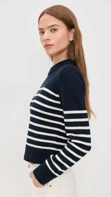 Sold Out NYC The Favorite Crew Sweater Navy & Cream | Thumbnail 4
