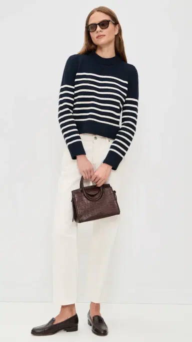 Sold Out NYC The Favorite Crew Sweater Navy & Cream | Thumbnail 5