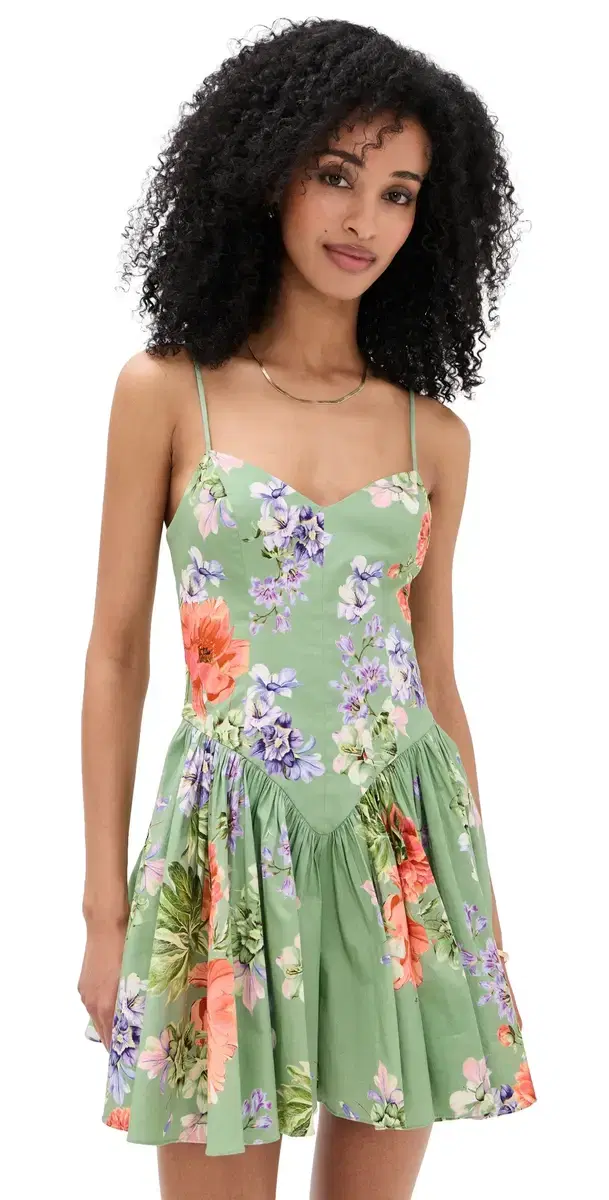 Hemant and Nandita Corseted Mini Dress Green