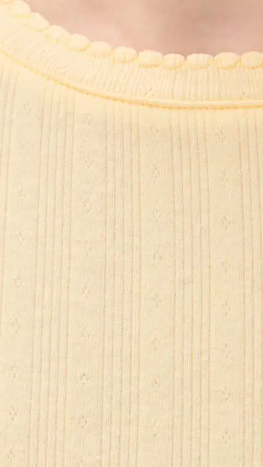 Hill House Home The Coco Pointelle Pajama Set Butter Yellow L | Thumbnail 6
