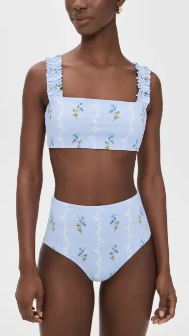 Hill House Home The Teagan Bikini Set Bluebell Waltz L | Thumbnail 2
