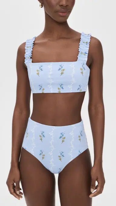 Hill House Home The Teagan Bikini Set Bluebell Waltz L | Thumbnail 5
