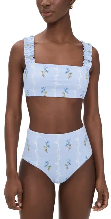 Hill House Home The Teagan Bikini Set Bluebell Waltz L | Thumbnail 1