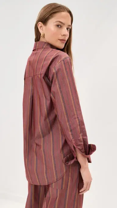 LE BOP Winnie Button Down Rust tripe | Thumbnail 3