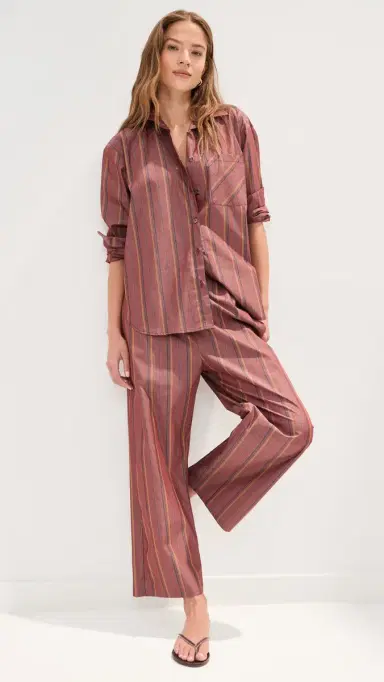 LE BOP Winnie Button Down Rust tripe | Thumbnail 6