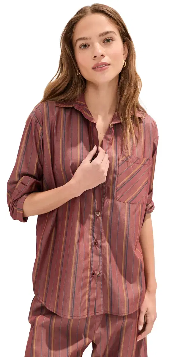 Winnie Button Down Rust tripe Winnie Button Down Rust tripe