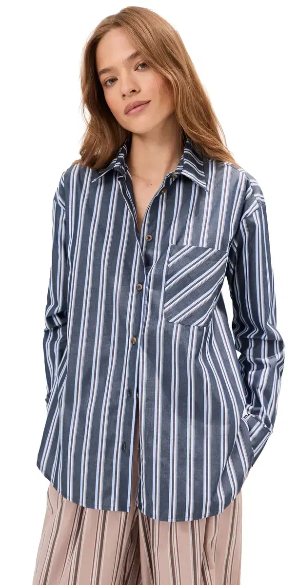 LE BOP Winnie Button Down Denim Stripe