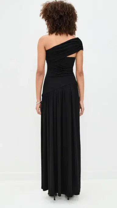 Runaway the Label Lara One Shoulder Maxi Dress Black | Thumbnail 3