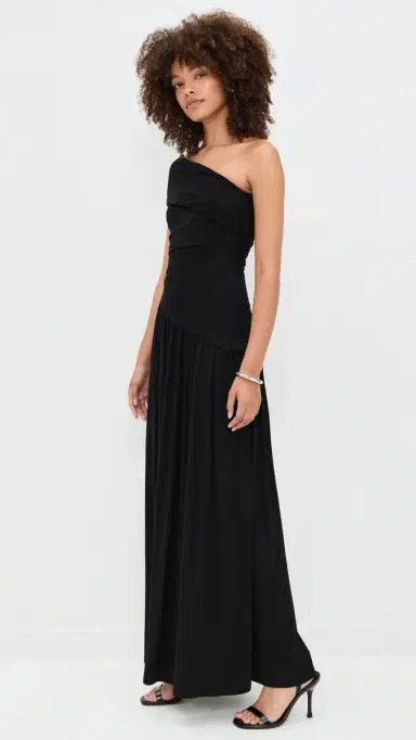 Runaway the Label Lara One Shoulder Maxi Dress Black | Thumbnail 4