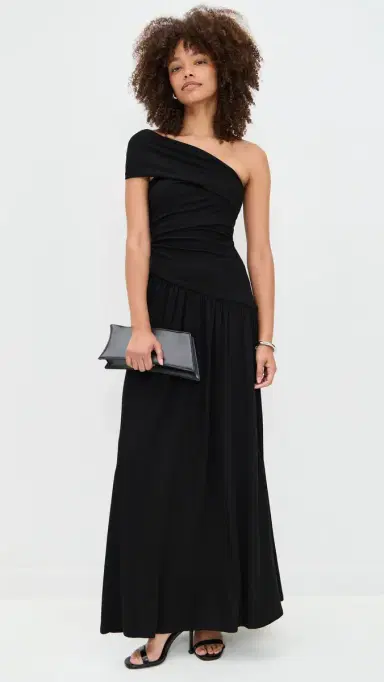 Runaway the Label Lara One Shoulder Maxi Dress Black | Thumbnail 5