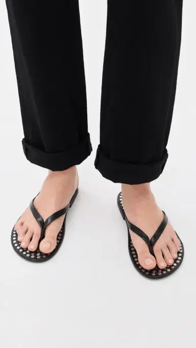 Jeffrey Campbell Katrina Flip Flops Black Silver 7 | Thumbnail 3