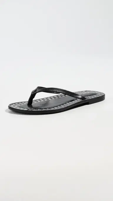 Jeffrey Campbell Katrina Flip Flops Black Silver 7 | Thumbnail 5
