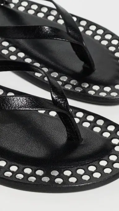 Jeffrey Campbell Katrina Flip Flops Black Silver 7 | Thumbnail 6