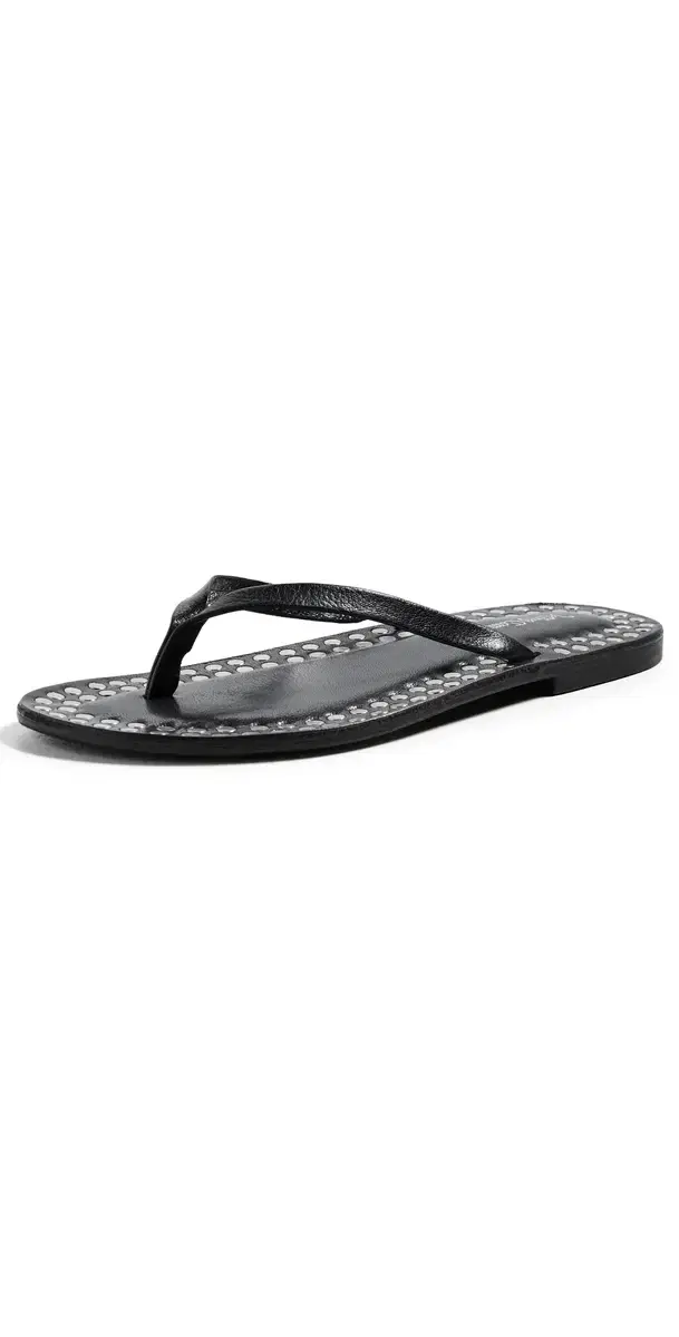 Jeffrey Campbell Katrina Flip Flops Black Silver