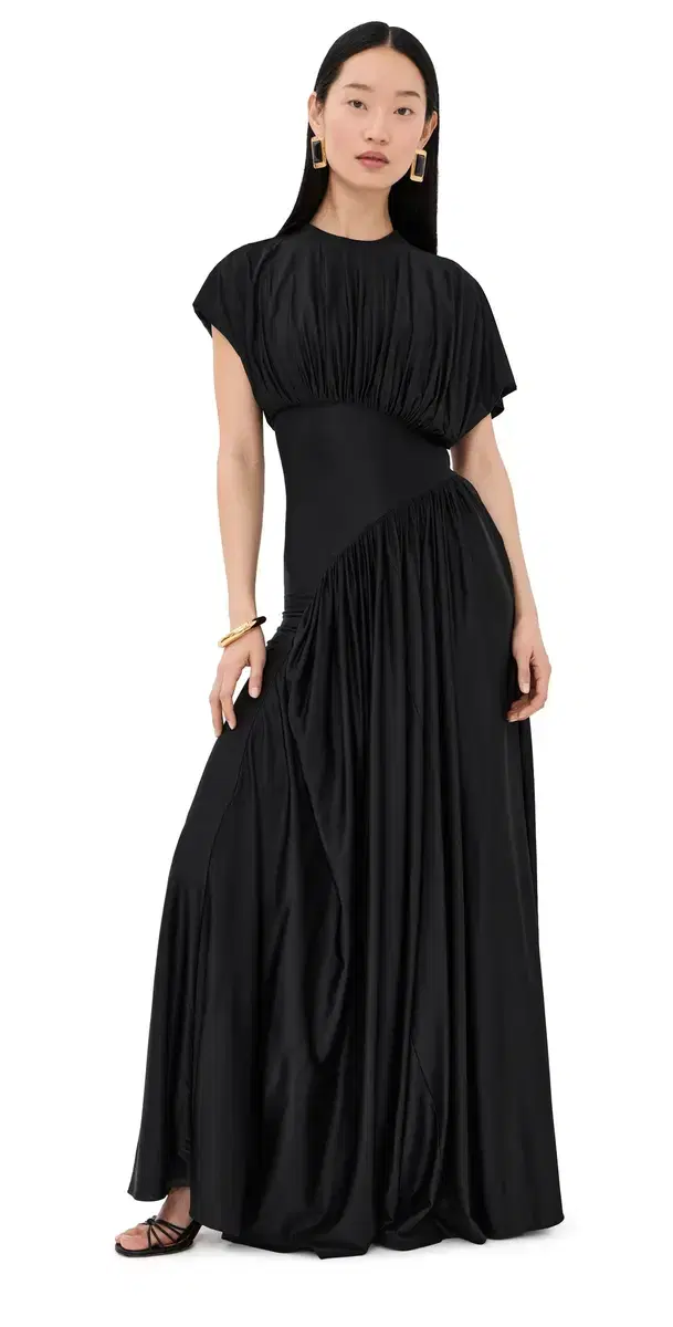 Ruched Maxi Dress Black