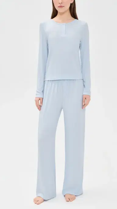 HONEYDEW Blissful Long Henley Pajama Set Dreamy | Thumbnail 2 HONEYDEW Blissful Long Henley Pajama Set Dreamy | Thumbnail 2