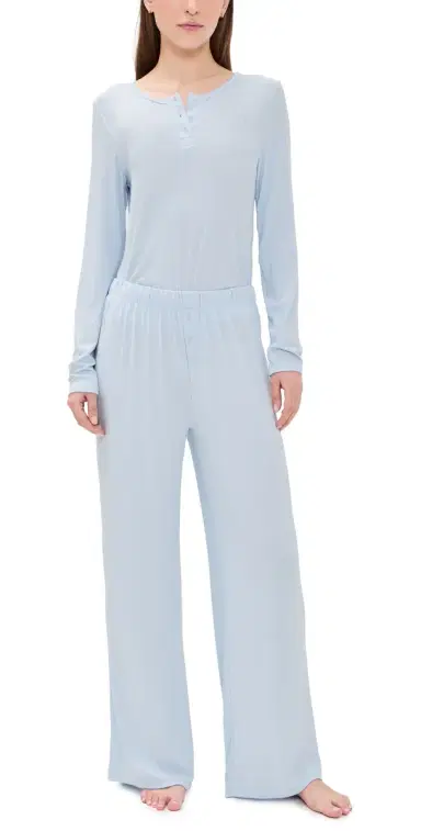 HONEYDEW Blissful Long Henley Pajama Set Dreamy | Thumbnail 1 HONEYDEW Blissful Long Henley Pajama Set Dreamy | Thumbnail 1