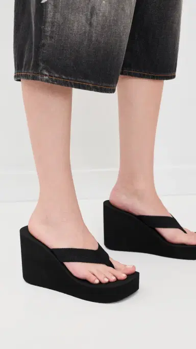 Jeffrey Campbell Astria 2 Wedge Sandals Black 8 | Thumbnail 3