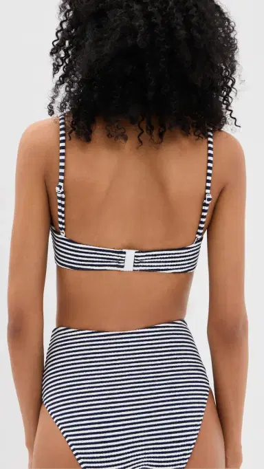 Tanya Taylor Seamless Kaia Bikini Top Maritime Blue/Cream Multi | Thumbnail 3