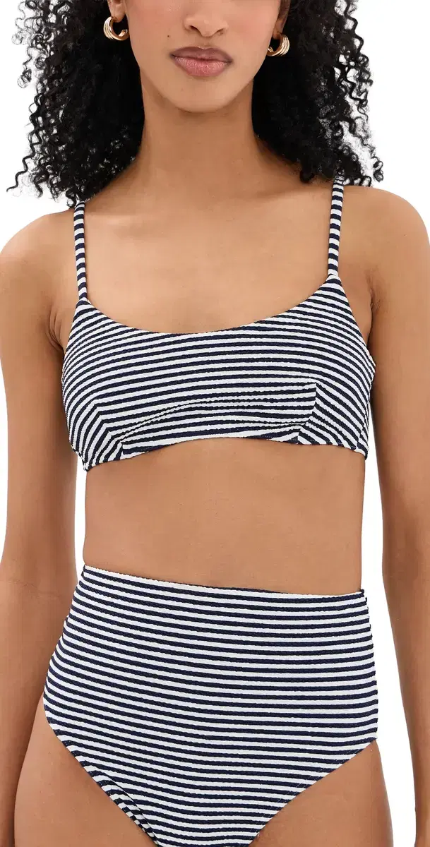 Seamless Kaia Bikini Top Maritime Blue/Cream Multi