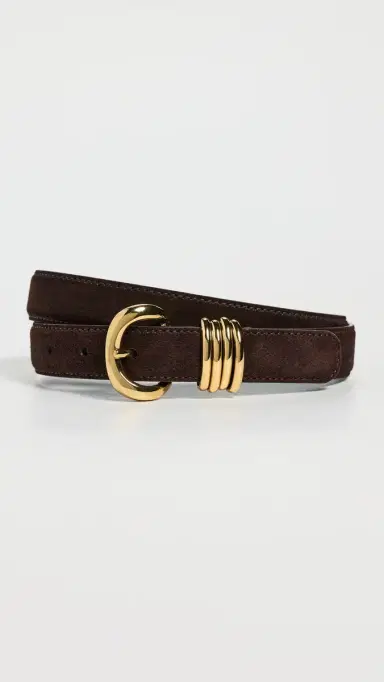 Madewell Metal Keeper Belt In Suede Coffee Bean | Thumbnail 2