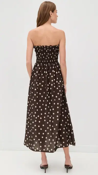 The Lulo Project The Drift Dress Polka Dots Brown M | Thumbnail 3
