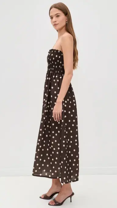 The Lulo Project The Drift Dress Polka Dots Brown M | Thumbnail 4