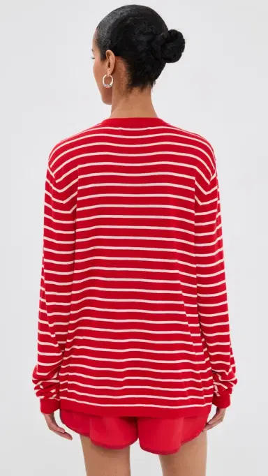 SPRWMN Long Sleeve Cashmere Tee Red tripes | Thumbnail 4 SPRWMN Long Sleeve Cashmere Tee Red tripes | Thumbnail 4