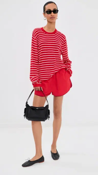 SPRWMN Long Sleeve Cashmere Tee Red tripes | Thumbnail 6 SPRWMN Long Sleeve Cashmere Tee Red tripes | Thumbnail 6