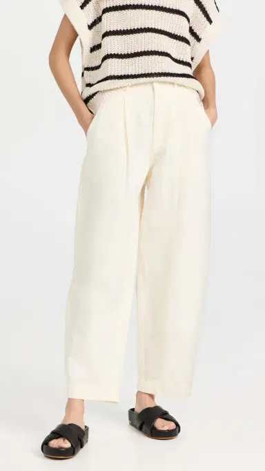 APIECE APART Bari Crop Trousers Cream 8 | Thumbnail 2 APIECE APART Bari Crop Trousers Cream 8 | Thumbnail 2