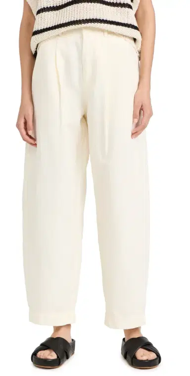 APIECE APART Bari Crop Trousers Cream 8 | Thumbnail 1 APIECE APART Bari Crop Trousers Cream 8 | Thumbnail 1