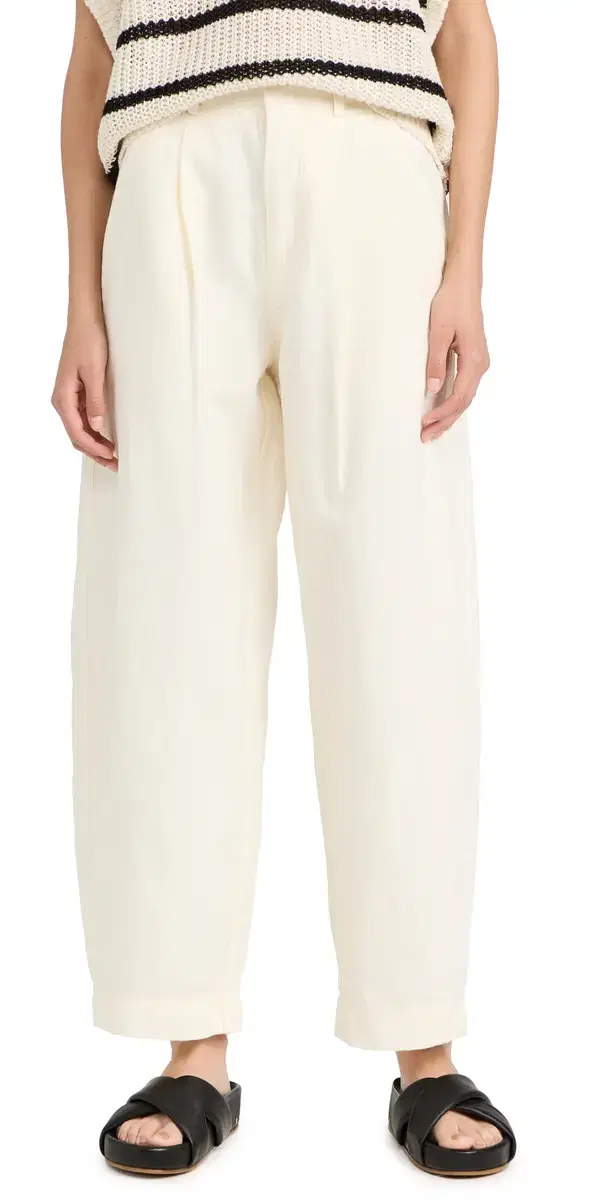 Apiece Apart Bari Crop Trousers Cream