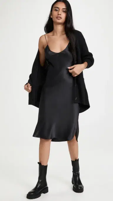 Nili Lotan Short Cami Dress Black | Thumbnail 2