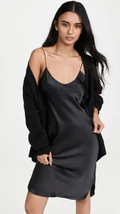 Nili Lotan Short Cami Dress Black | Thumbnail 5