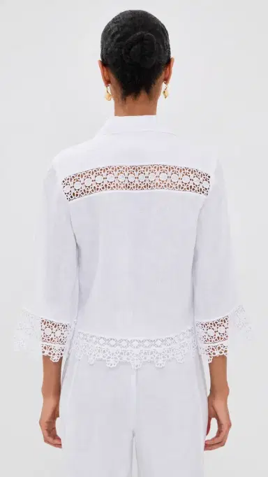 TEMPTATION POSITANO Natisso Linen Top White S | Thumbnail 3