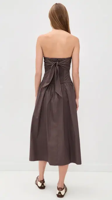 Madewell Amari Ruched Midi Dress Chocolate Plum | Thumbnail 3 Madewell Amari Ruched Midi Dress Chocolate Plum | Thumbnail 3