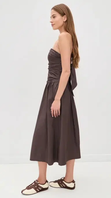 Madewell Amari Ruched Midi Dress Chocolate Plum | Thumbnail 4 Madewell Amari Ruched Midi Dress Chocolate Plum | Thumbnail 4