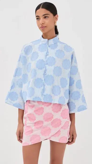 La Vie Style House Mod Flower Blue Everyday Shirt | Thumbnail 2 La Vie Style House Mod Flower Blue Everyday Shirt | Thumbnail 2