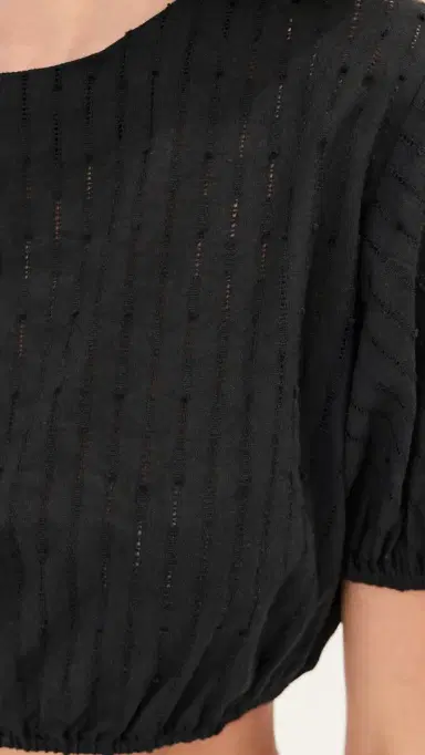 LE BOP Lillian Cropped Blouse Black L | Thumbnail 6