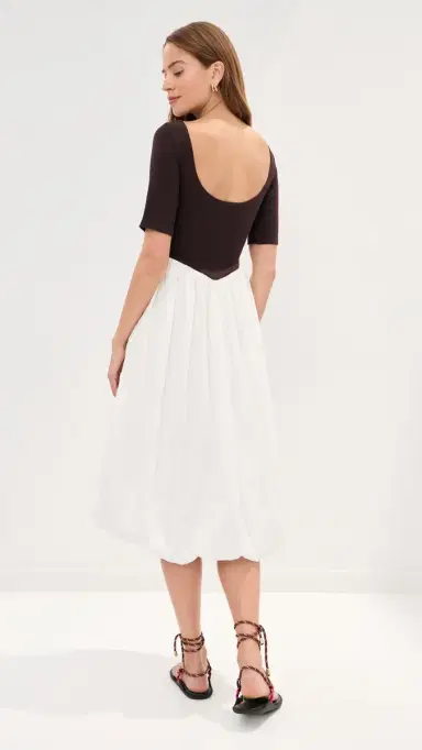 LE BOP Gracie Dress Chocolate Rib/White | Thumbnail 3 LE BOP Gracie Dress Chocolate Rib/White | Thumbnail 3