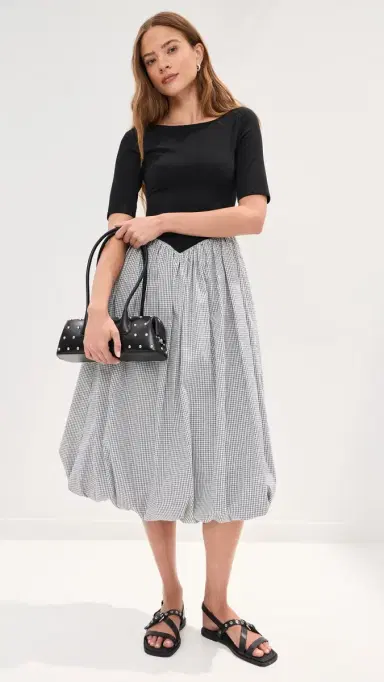 LE BOP Gracie Dress Black/Black/ Plaid | Thumbnail 3 LE BOP Gracie Dress Black/Black/ Plaid | Thumbnail 3
