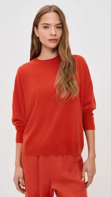 Jenni Kayne Cashmere Marina Crew Neck Pullover Tomato | Thumbnail 2 Jenni Kayne Cashmere Marina Crew Neck Pullover Tomato | Thumbnail 2