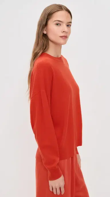 Jenni Kayne Cashmere Marina Crew Neck Pullover Tomato | Thumbnail 4 Jenni Kayne Cashmere Marina Crew Neck Pullover Tomato | Thumbnail 4