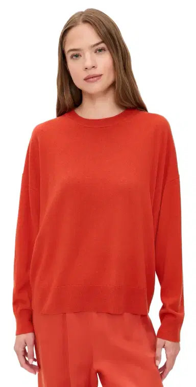 Jenni Kayne Cashmere Marina Crew Neck Pullover Tomato | Thumbnail 1 Jenni Kayne Cashmere Marina Crew Neck Pullover Tomato | Thumbnail 1