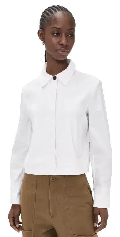 Theory Cropped Jacket White | Thumbnail 1 Theory Cropped Jacket White | Thumbnail 1