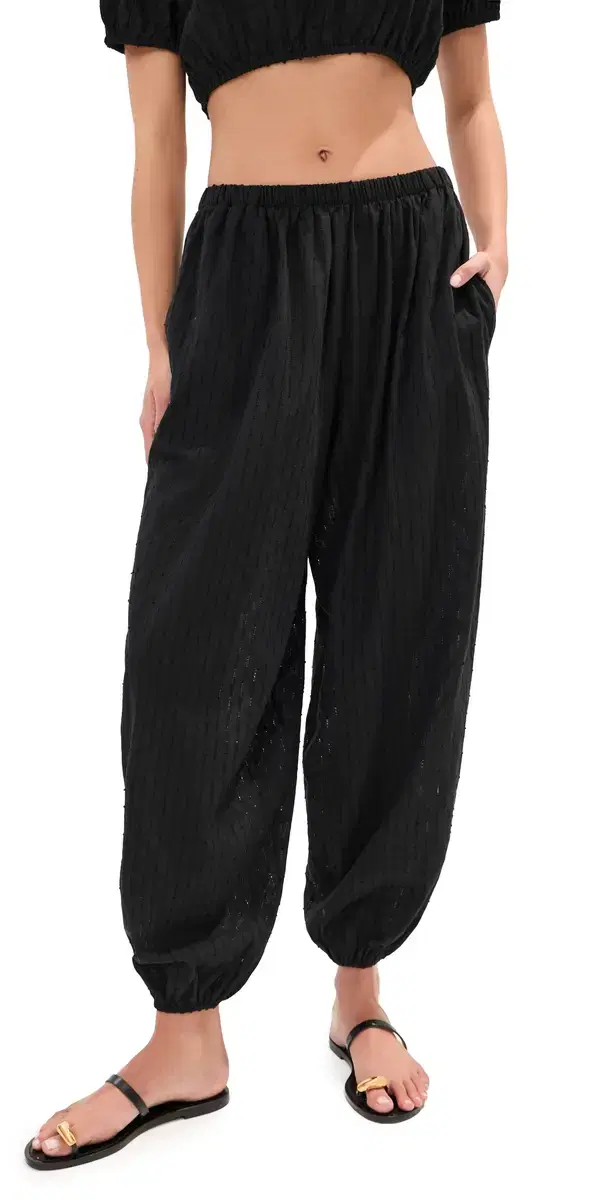 LE BOP Andi Oversized Eyelet Balloon Pants Black