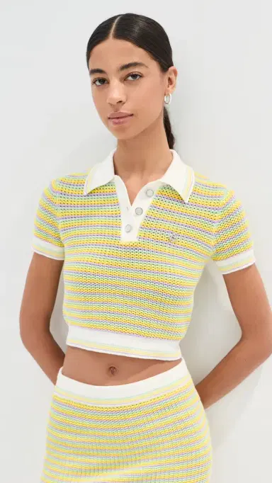 Casablanca Bourgeois Stripe Polo Shirt Multi M | Thumbnail 2
