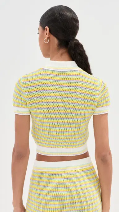 Casablanca Bourgeois Stripe Polo Shirt Multi M | Thumbnail 3