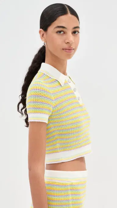 Casablanca Bourgeois Stripe Polo Shirt Multi M | Thumbnail 4