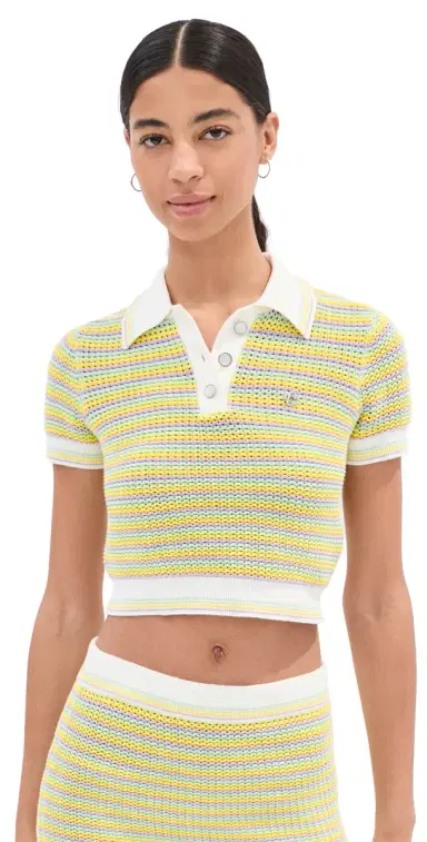 Casablanca Bourgeois Stripe Polo Shirt Multi M | Thumbnail 1